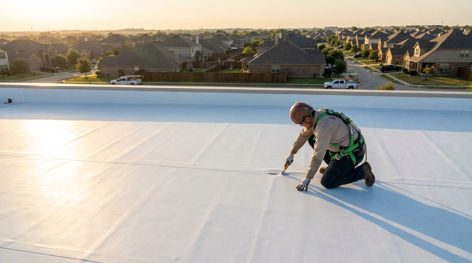 TPO Flat Roofing for Hutto Commercial Buildings